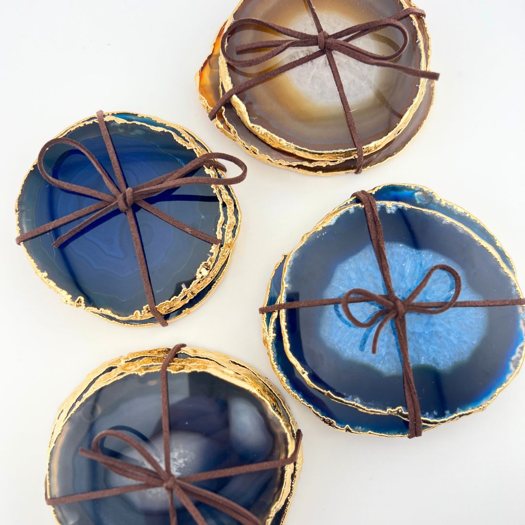 Agate Coaster - Set of 4 Blue