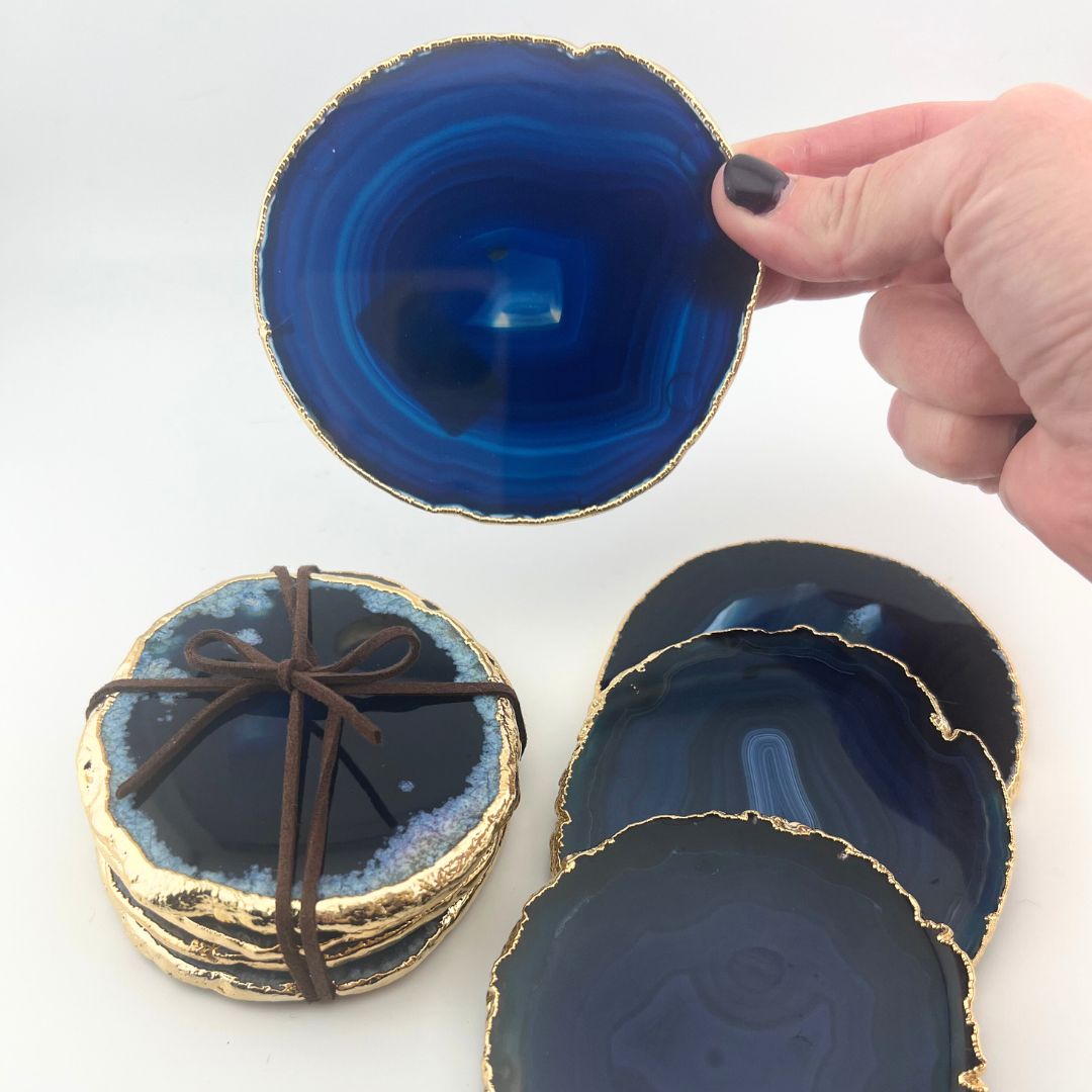 Agate Coaster - Set of 4 Blue