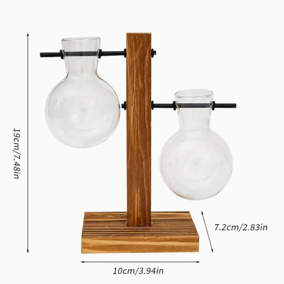 Wooden Frame Glass - 2 bulbs